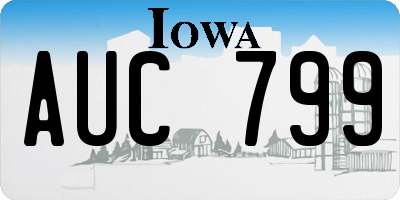 IA license plate AUC799
