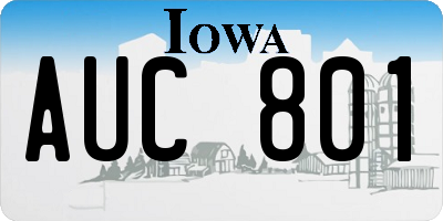 IA license plate AUC801
