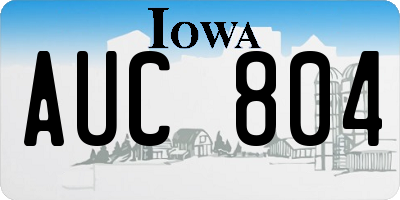 IA license plate AUC804