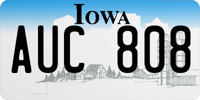 IA license plate AUC808