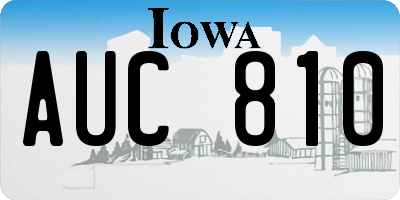 IA license plate AUC810