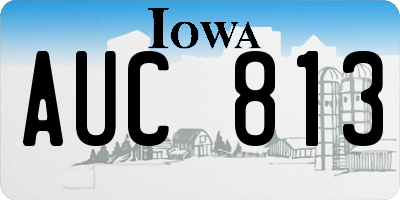 IA license plate AUC813