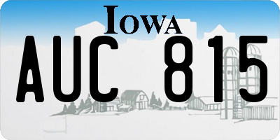 IA license plate AUC815