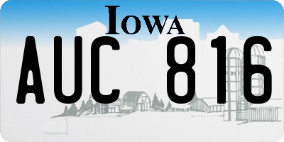 IA license plate AUC816