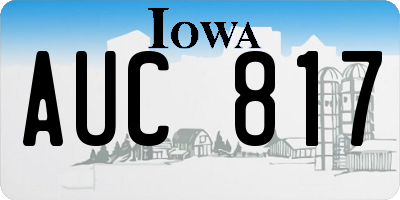 IA license plate AUC817