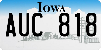 IA license plate AUC818