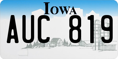 IA license plate AUC819