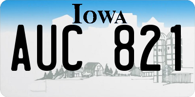 IA license plate AUC821