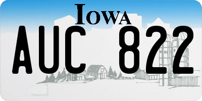 IA license plate AUC822