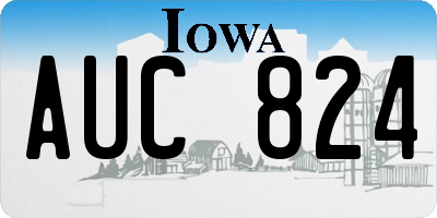IA license plate AUC824