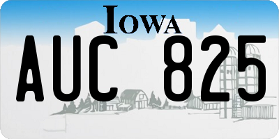 IA license plate AUC825