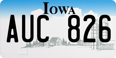 IA license plate AUC826