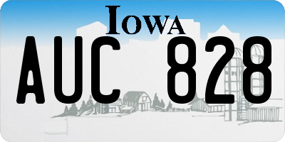 IA license plate AUC828