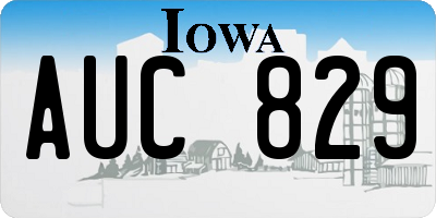 IA license plate AUC829