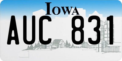 IA license plate AUC831