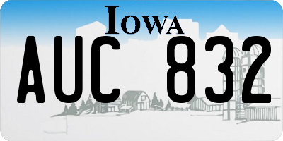 IA license plate AUC832