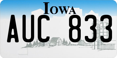 IA license plate AUC833