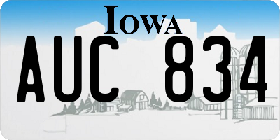 IA license plate AUC834