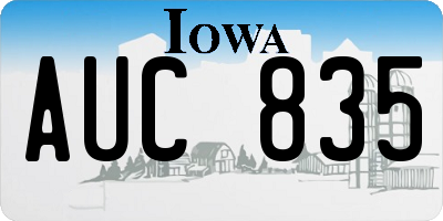 IA license plate AUC835