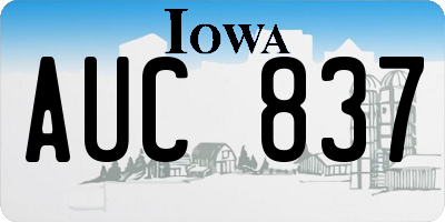 IA license plate AUC837