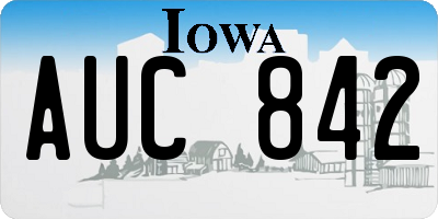 IA license plate AUC842