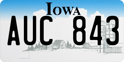 IA license plate AUC843