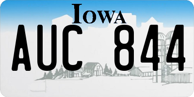 IA license plate AUC844