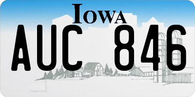 IA license plate AUC846