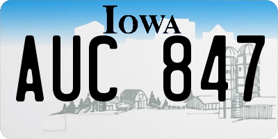 IA license plate AUC847