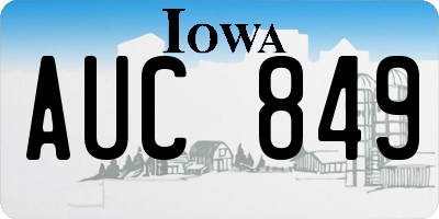 IA license plate AUC849