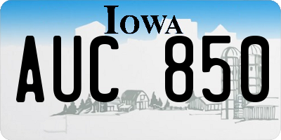 IA license plate AUC850