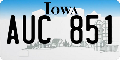 IA license plate AUC851
