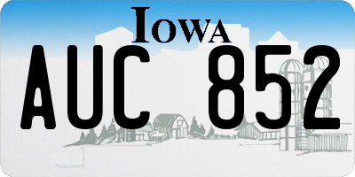 IA license plate AUC852