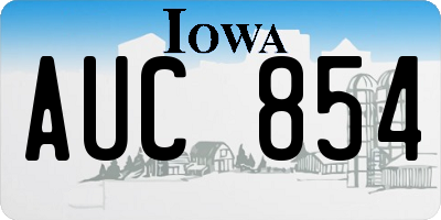 IA license plate AUC854