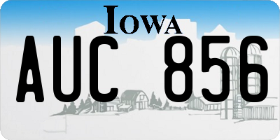 IA license plate AUC856