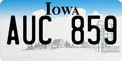 IA license plate AUC859