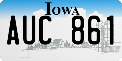 IA license plate AUC861