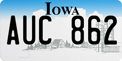 IA license plate AUC862