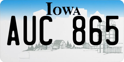 IA license plate AUC865