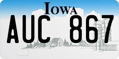 IA license plate AUC867