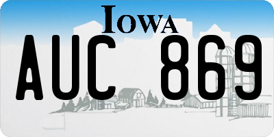 IA license plate AUC869