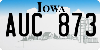 IA license plate AUC873