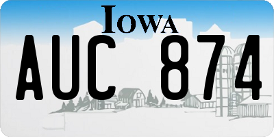 IA license plate AUC874