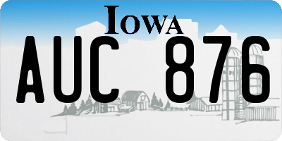 IA license plate AUC876