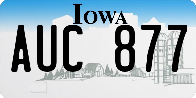IA license plate AUC877