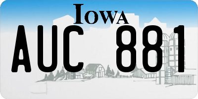 IA license plate AUC881