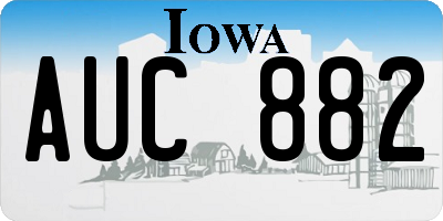 IA license plate AUC882