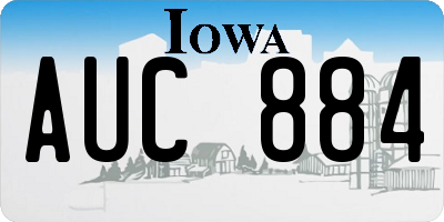 IA license plate AUC884