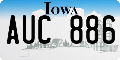 IA license plate AUC886