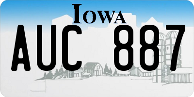 IA license plate AUC887